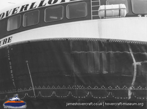 SRN4 Sure (GH-2005) with Hoverlloyd undergoing maintenance -  (credit: The <a href='http://www.hovercraft-museum.org/' target='_blank'>Hovercraft Museum Trust</a>).